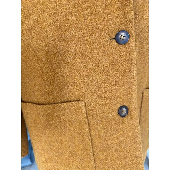 Vintage Eddie Bauer Oversized Mustard Yellow 3 Button 100% Wool Blazer size M - Picture 7 of 8